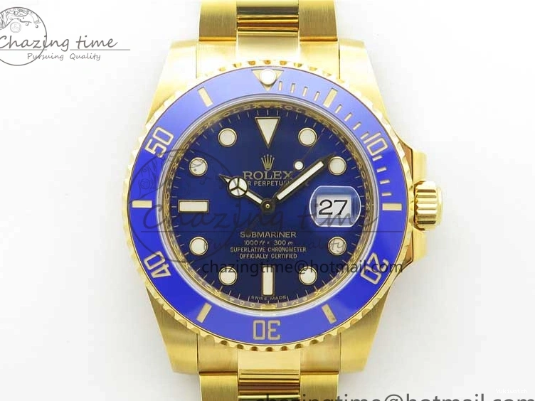 on Dial YG 116618 D1F YG Wrapped Bracelet Submariner Edition A2836 LB Best Wrapped Blue 0523